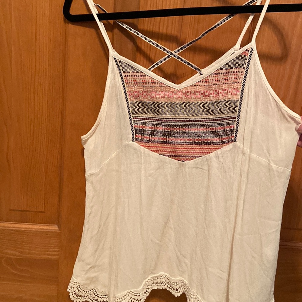 Maurice’s Off-White Cross Back Tank